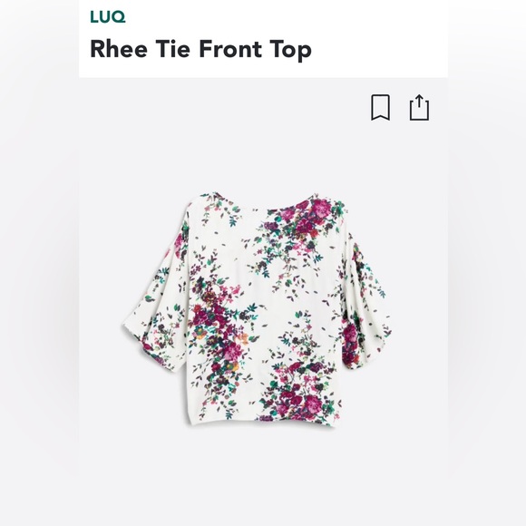 LUQ Rhee Tie Front Top NWT! - Picture 2 of 5